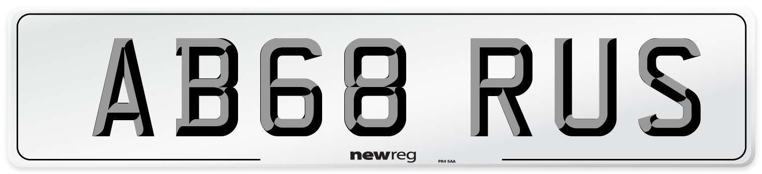 AB68 RUS Number Plate from New Reg